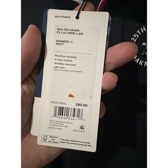 NWT Walter Hagen Women's Large US Open 1/4 Zip Blue 125th US Open Oakmont - Picture 3 of 5